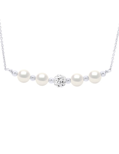 Collier Argent 4 Perles Eau Douce...