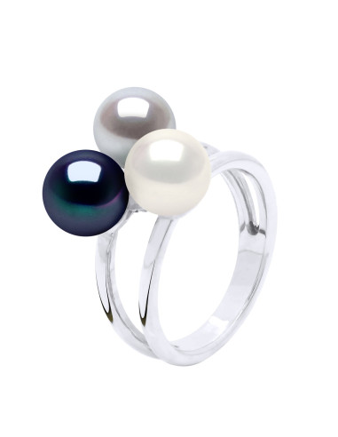 Bague Trio Perle de Culture d'Eau...