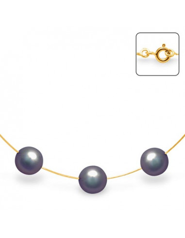 Collier 3 Perles de Culture d'Eau...