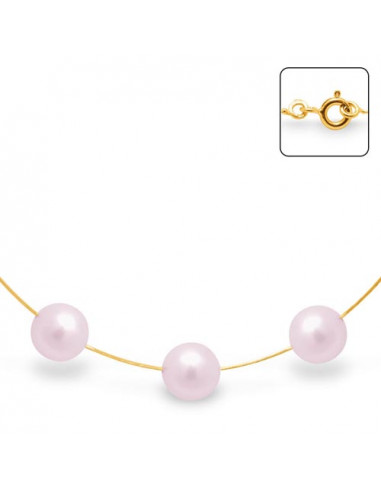 Collier 3 Perles de Culture d'Eau...