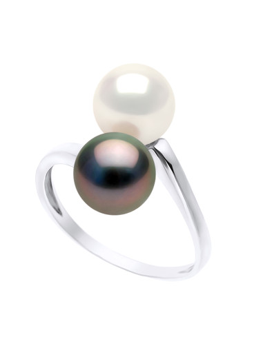 Bague Jonc Toi & Moi Or 1 Perle de...